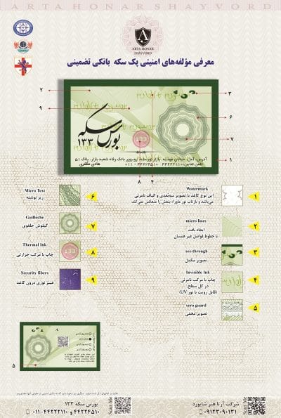 مولفه های امنیتی سکه 133 مظفری