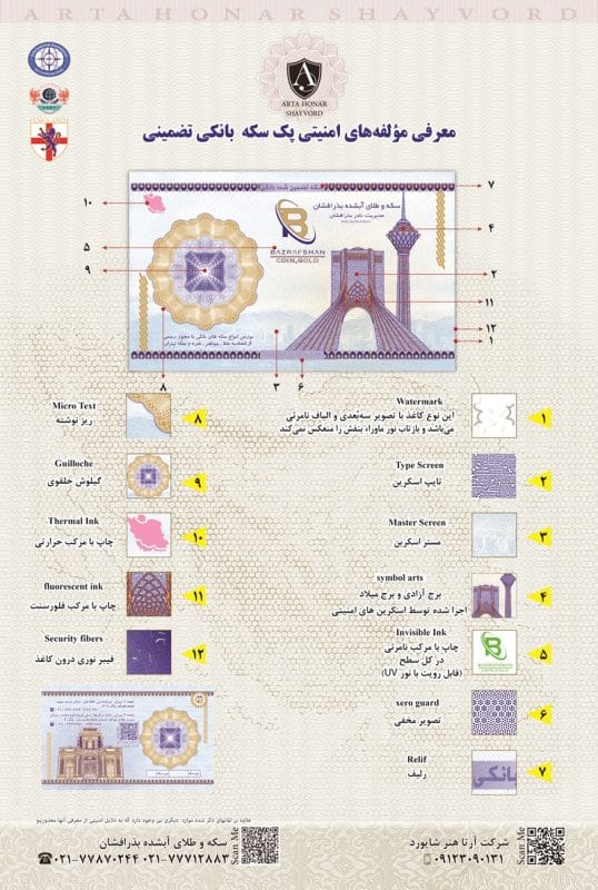 سکه بذرافشان 1 مولفه های امنیتی سکه بذرافشان